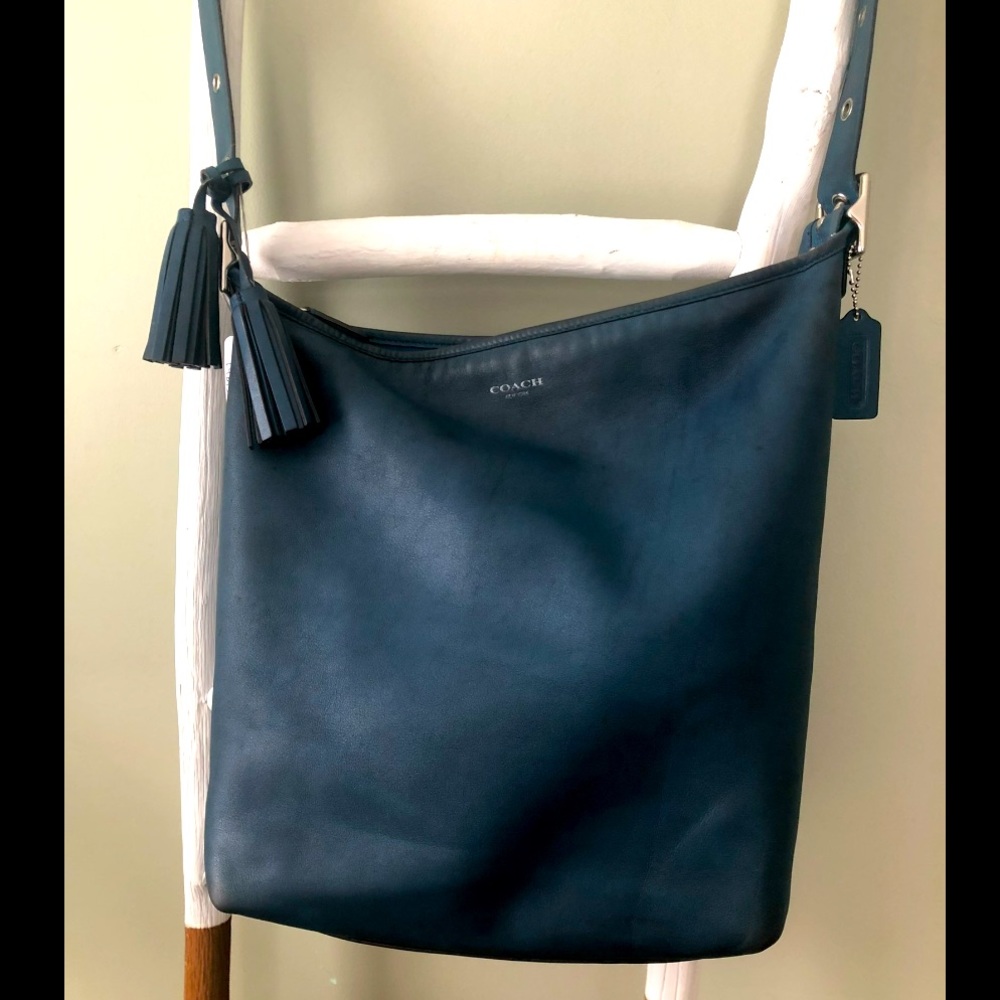 Authentic Coach blue leather crossbody